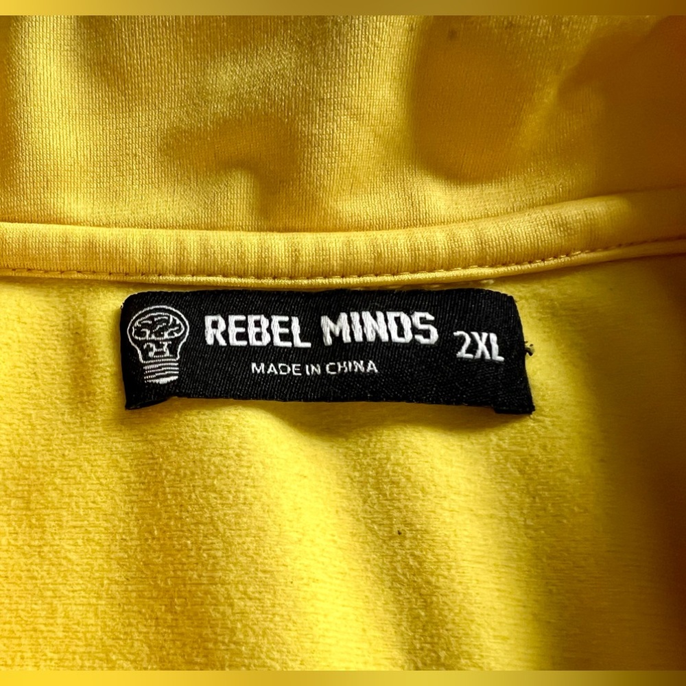 Rebel Minds Men’s Color-block Blue Red Yellow Front Full Zip Jacket - Size 2XL - Picture 3 of 10